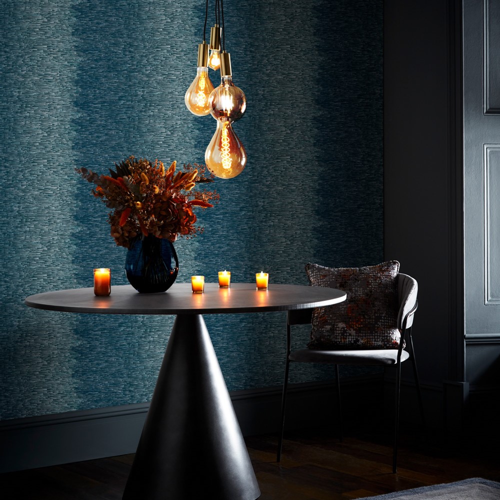 Ombre Wallpaper W0153 01 by Clarke and Clarke in Denim Blue